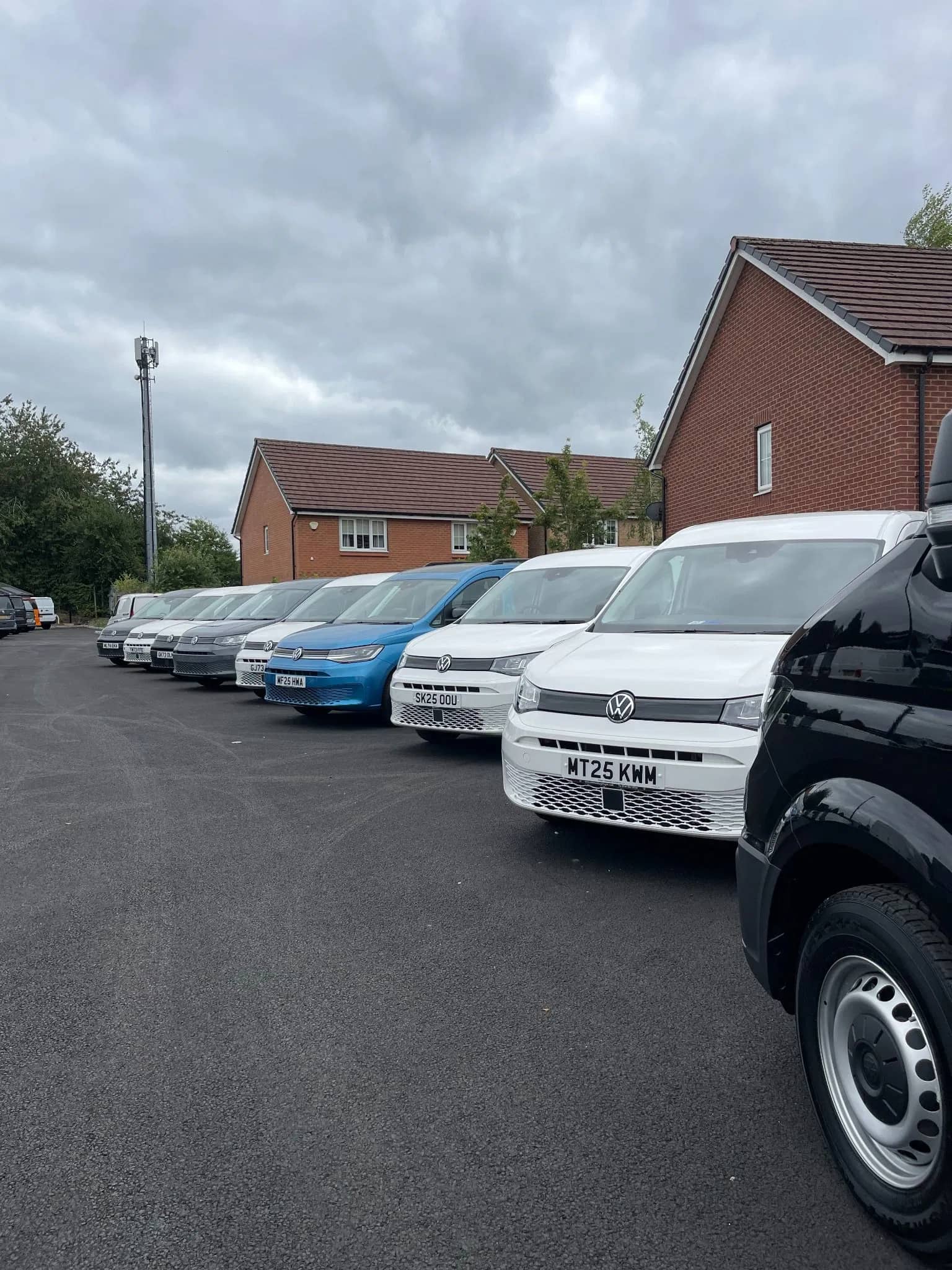 Image of new VW van parked up on a pitch