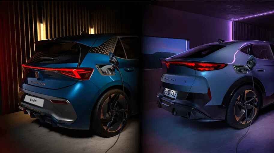 2 CUPRA models charging next to each other