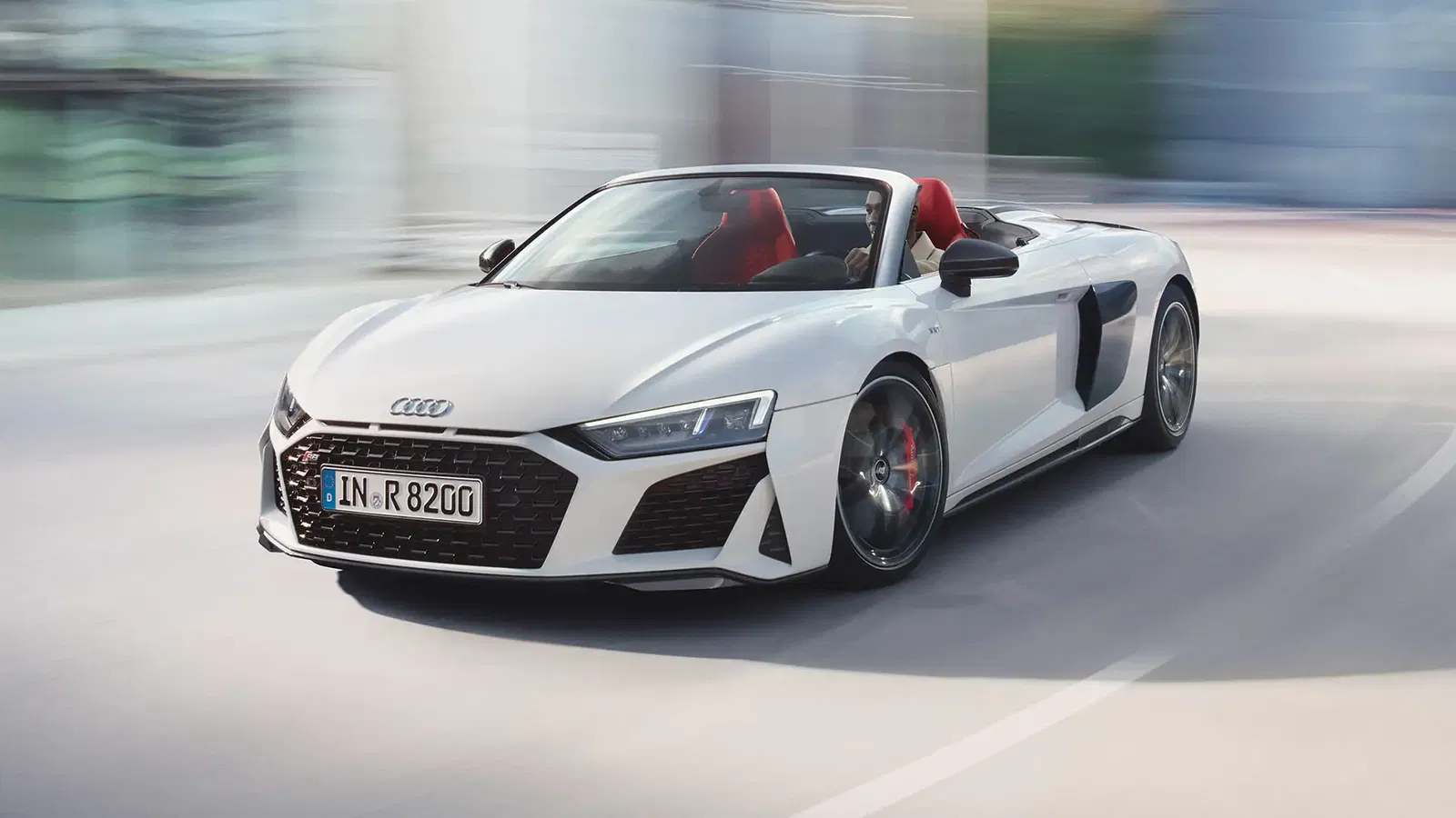audi r8 spyder front side driving