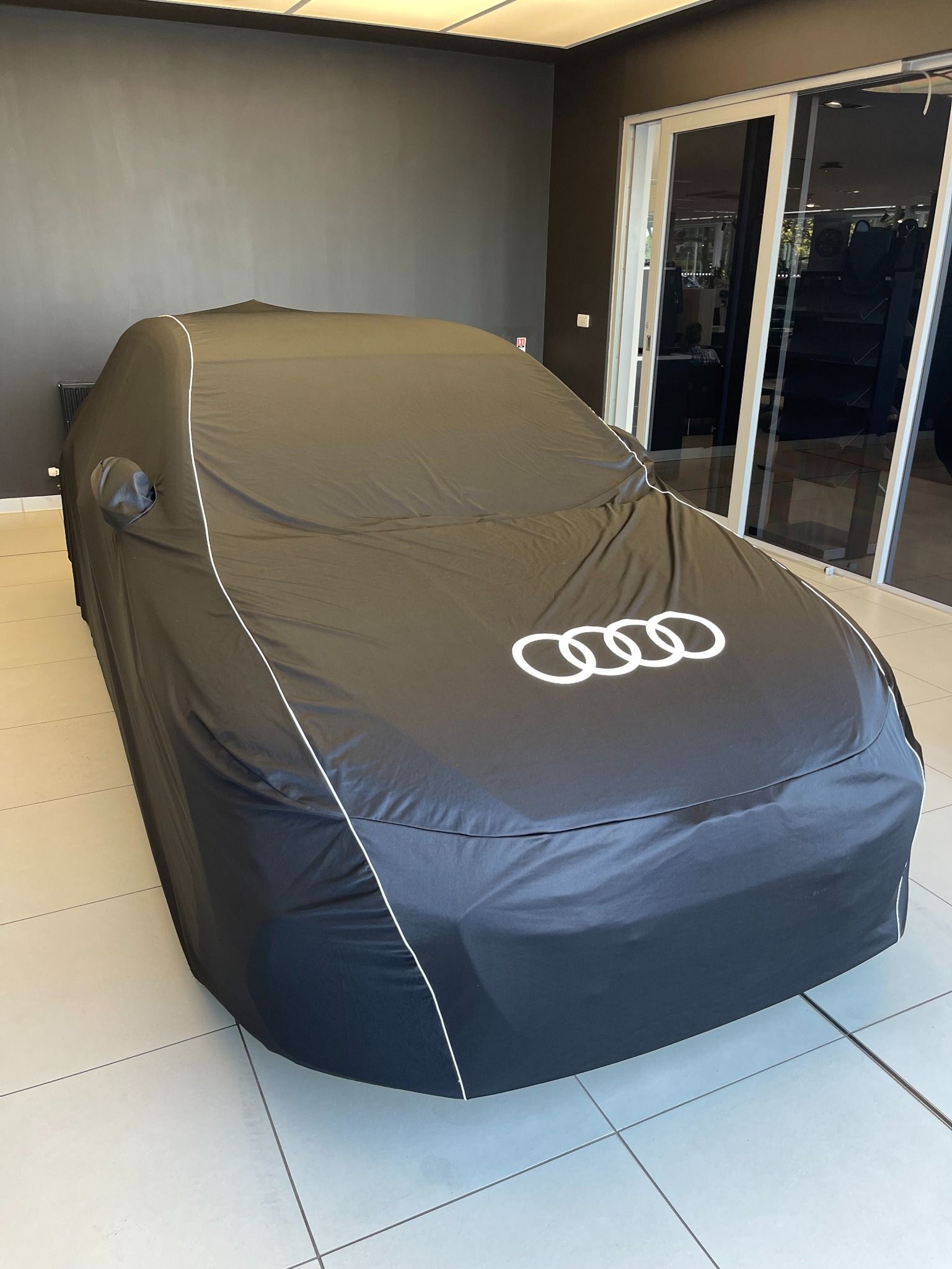 New Car Stock under cover at Stafford Audi