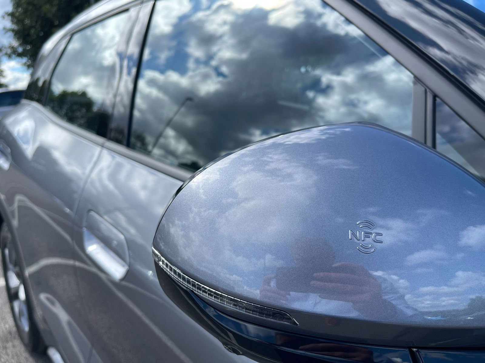 BYD Atto 2 Close Up of NFC Card on Wing Mirror