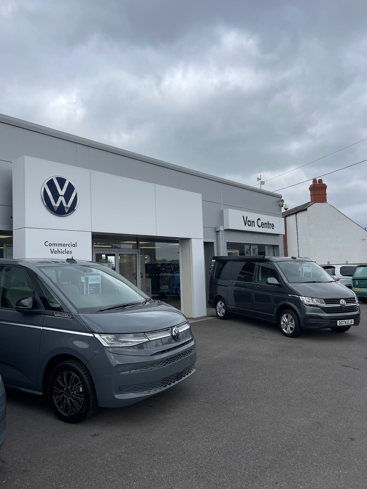 Approved Used Volkswagen Van Centre Wrexham stock outside main entrance